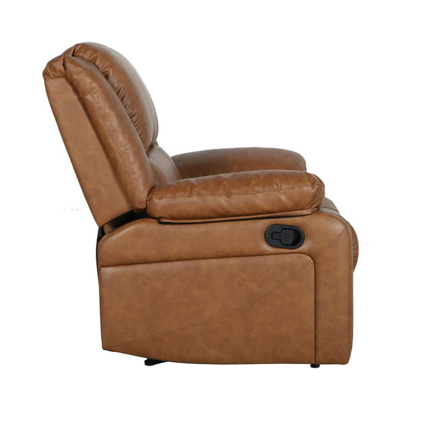 English Elm Harmony Series Recliner - Effortless Comfort with Plush Support for Cozy Living Spaces and Relaxation Cognac LeatherSoft BT-70597-1-CGN-GG