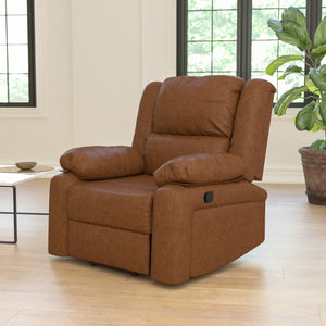 English Elm Harmony Series Recliner - Effortless Comfort with Plush Support for Cozy Living Spaces and Relaxation Cognac LeatherSoft BT-70597-1-CGN-GG