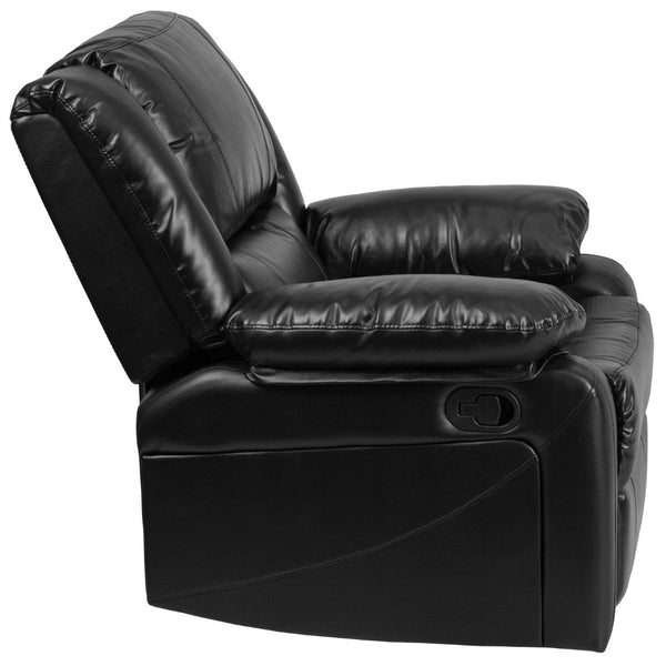 English Elm Harmony Series Recliner - Effortless Comfort with Plush Support for Cozy Living Spaces and Relaxation Black LeatherSoft BT-70597-1-GG