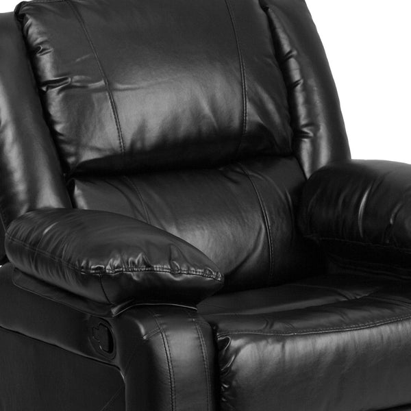 English Elm Harmony Series Recliner - Effortless Comfort with Plush Support for Cozy Living Spaces and Relaxation Black LeatherSoft BT-70597-1-GG