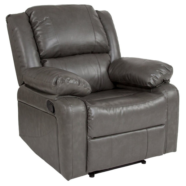 English Elm Harmony Series Recliner - Effortless Comfort with Plush Support for Cozy Living Spaces and Relaxation Gray LeatherSoft BT-70597-1-GY-GG