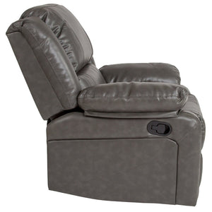 English Elm Harmony Series Recliner - Effortless Comfort with Plush Support for Cozy Living Spaces and Relaxation Gray LeatherSoft BT-70597-1-GY-GG