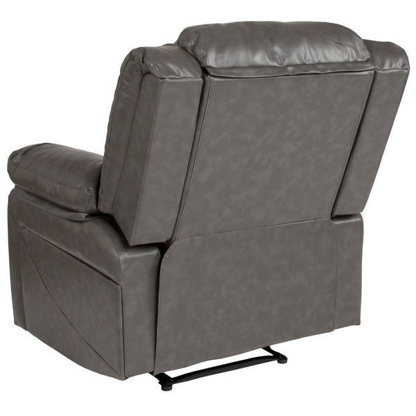 English Elm Harmony Series Recliner - Effortless Comfort with Plush Support for Cozy Living Spaces and Relaxation Gray LeatherSoft BT-70597-1-GY-GG
