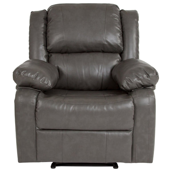 English Elm Harmony Series Recliner - Effortless Comfort with Plush Support for Cozy Living Spaces and Relaxation Gray LeatherSoft BT-70597-1-GY-GG
