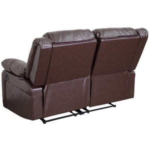 English Elm Harmony Series Reclining Loveseat with Plush Pillow-Back Cushions for Ultimate Comfort & Style Brown LeatherSoft BT-70597-LS-BN-GG
