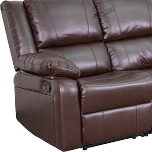 English Elm Harmony Series Reclining Loveseat with Plush Pillow-Back Cushions for Ultimate Comfort & Style Brown LeatherSoft BT-70597-LS-BN-GG