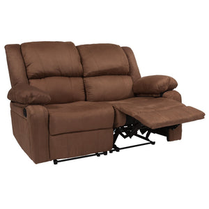 English Elm Harmony Series Reclining Loveseat with Plush Pillow-Back Cushions for Ultimate Comfort & Style Chocolate Brown Microfiber BT-70597-LS-BN-MIC-GG