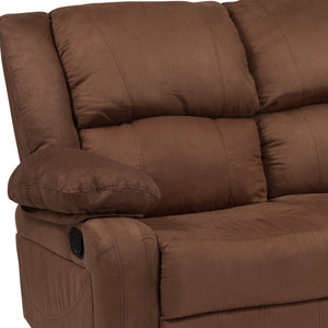 English Elm Harmony Series Reclining Loveseat with Plush Pillow-Back Cushions for Ultimate Comfort & Style Chocolate Brown Microfiber BT-70597-LS-BN-MIC-GG