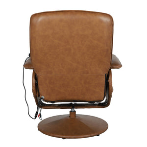 English Elm Cason Massaging Adjustable Recliner with Ottoman, 360° Swivel, Deep Pockets & Heat for Relaxation Brown BT-753P-MASSAGE-CGN-GG