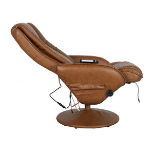 English Elm Poppy Massaging Multi-Position Recliner with Ottoman – Therapeutic Comfort for Home and Office Relaxation Brown BT-7672-MASSAGE-CGN-GG