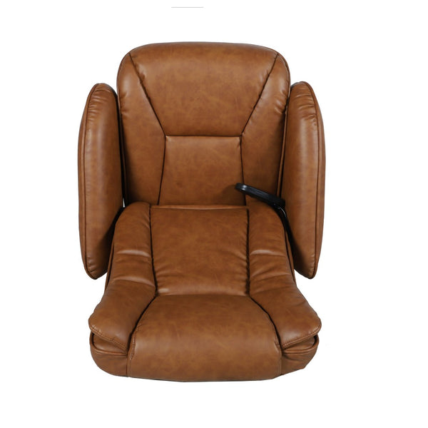 English Elm Poppy Massaging Multi-Position Recliner with Ottoman – Therapeutic Comfort for Home and Office Relaxation Brown BT-7672-MASSAGE-CGN-GG