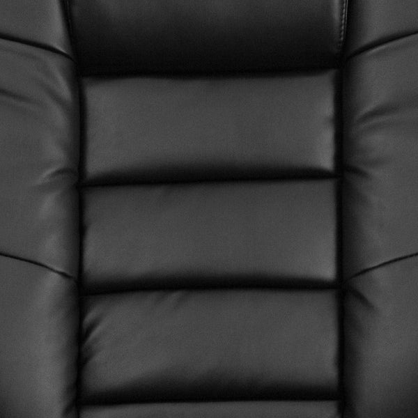 English Elm Bali Contemporary Recliner with Ottoman Set - Plush Comfort, Swivel Mahogany Base, Modern Style Black BT-7818-BK-GG