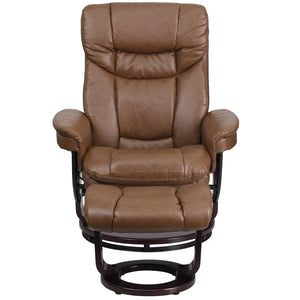 English Elm Allie Recliner Chair with Ottoman Set - Luxurious LeatherSoft Upholstery for Ultimate Comfort & Style Palimino BT-7821-PALIMINO-GG