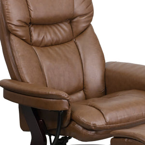 English Elm Allie Recliner Chair with Ottoman Set - Luxurious LeatherSoft Upholstery for Ultimate Comfort & Style Palimino BT-7821-PALIMINO-GG