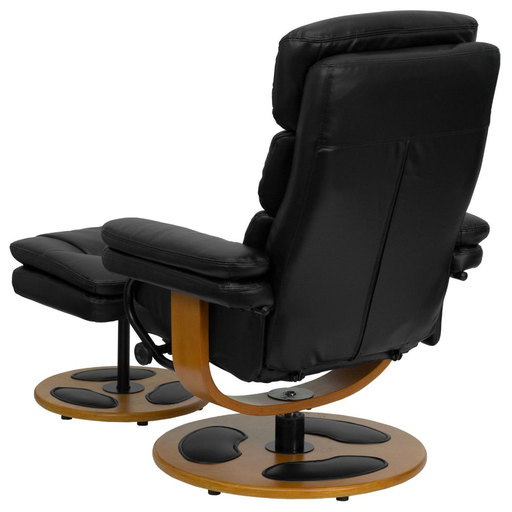 English Elm Whitney Contemporary Multi-Position Recliner & Ottoman – Stylish Comfort with Swivel & Adjustable Recline BT-7828-PILLOW-GG