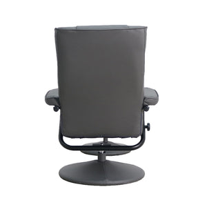 English Elm Rachel Contemporary Multi-Position Recliner & Ottoman Set - Ergonomic Comfort & Stylish Design Gray BT-7862-GY-GG