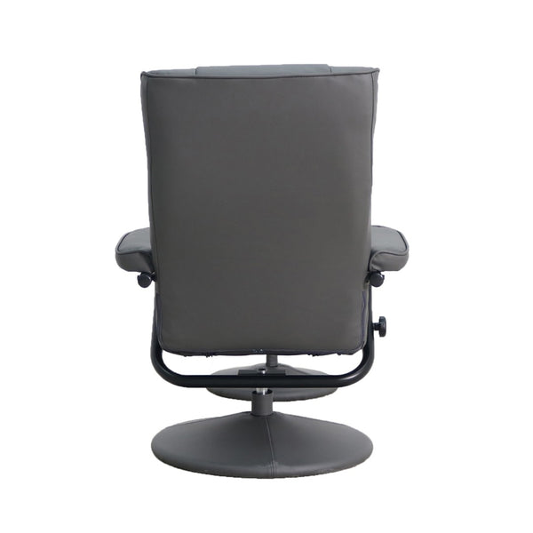 English Elm Rachel Contemporary Multi-Position Recliner & Ottoman Set - Ergonomic Comfort & Stylish Design Gray BT-7862-GY-GG