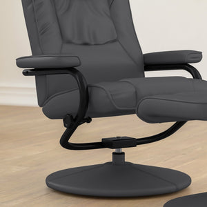 English Elm Rachel Contemporary Multi-Position Recliner & Ottoman Set - Ergonomic Comfort & Stylish Design Gray BT-7862-GY-GG