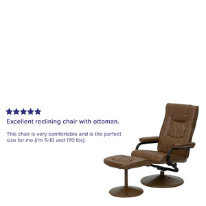 English Elm Rachel Contemporary Multi-Position Recliner & Ottoman Set - Ergonomic Comfort & Stylish Design Palimino BT-7862-PALIMINO-GG