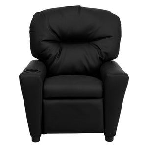 English Elm Chandler Cozy Kids Recliner with Cup Holder - Perfect for Gaming, Movies, and Relaxation Time Black LeatherSoft BT-7950-KID-BK-LEA-GG
