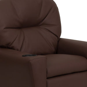 English Elm Chandler Cozy Kids Recliner with Cup Holder - Perfect for Gaming, Movies, and Relaxation Time Brown LeatherSoft BT-7950-KID-BRN-LEA-GG