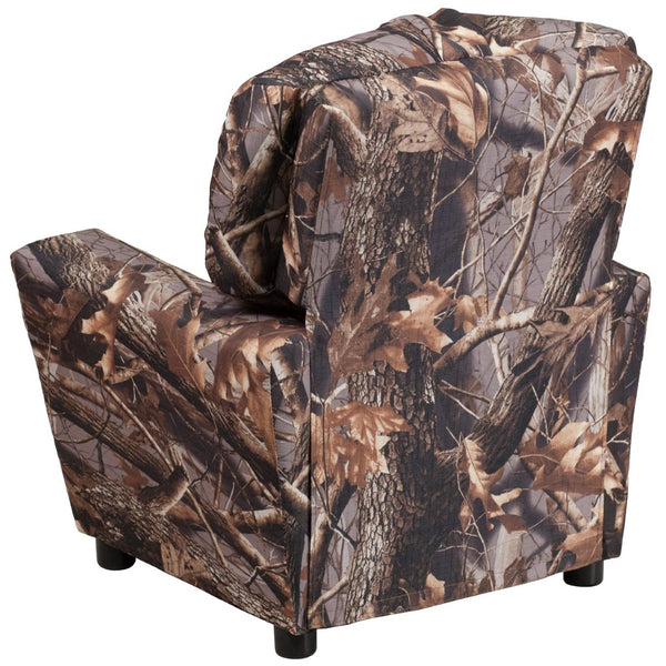 English Elm Chandler Cozy Kids Recliner with Cup Holder - Perfect for Gaming, Movies, and Relaxation Time Camouflage Fabric BT-7950-KID-CAMO-GG