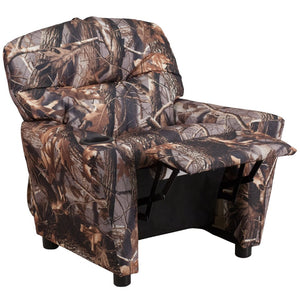 English Elm Chandler Cozy Kids Recliner with Cup Holder - Perfect for Gaming, Movies, and Relaxation Time Camouflage Fabric BT-7950-KID-CAMO-GG
