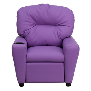 English Elm Chandler Cozy Kids Recliner with Cup Holder - Perfect for Gaming, Movies, and Relaxation Time Lavender Vinyl BT-7950-KID-LAV-GG