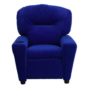 English Elm Chandler Cozy Kids Recliner with Cup Holder - Perfect for Gaming, Movies, and Relaxation Time Blue Microfiber BT-7950-KID-MIC-BLUE-GG