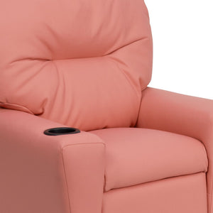 English Elm Chandler Cozy Kids Recliner with Cup Holder - Perfect for Gaming, Movies, and Relaxation Time Pink Vinyl BT-7950-KID-PINK-GG