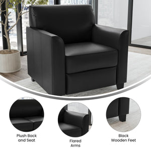 English Elm HERCULES Diplomat Series LeatherSoft Chair - Stylish Comfort for Offices, Waiting Rooms, and Homes Black BT-827-1-BK-GG