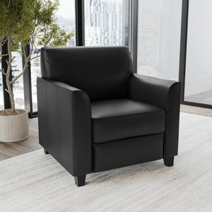 English Elm HERCULES Diplomat Series LeatherSoft Chair - Stylish Comfort for Offices, Waiting Rooms, and Homes Black BT-827-1-BK-GG