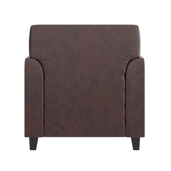 English Elm HERCULES Diplomat Series LeatherSoft Chair - Stylish Comfort for Offices, Waiting Rooms, and Homes Brown BT-827-1-BN-GG