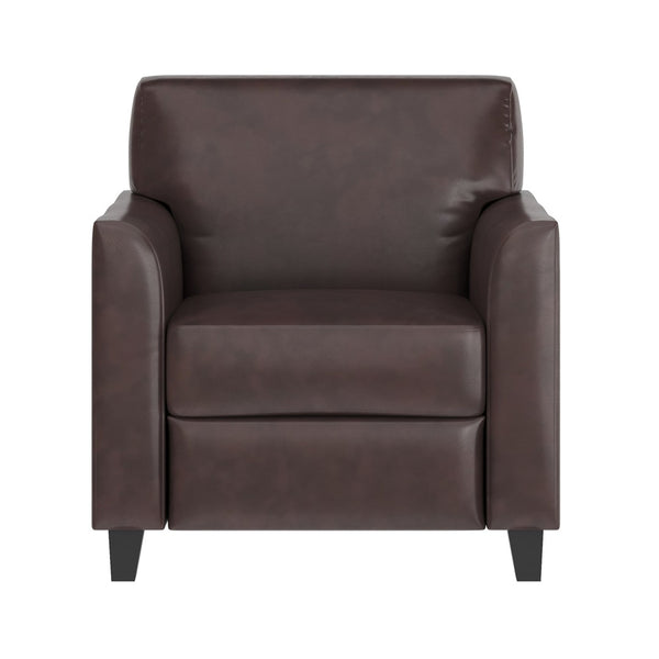 English Elm HERCULES Diplomat Series LeatherSoft Chair - Stylish Comfort for Offices, Waiting Rooms, and Homes Brown BT-827-1-BN-GG