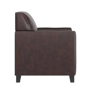 English Elm HERCULES Diplomat Series LeatherSoft Chair - Stylish Comfort for Offices, Waiting Rooms, and Homes Brown BT-827-1-BN-GG