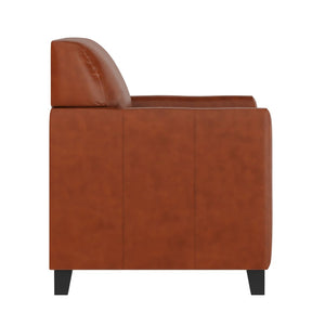 English Elm HERCULES Diplomat Series LeatherSoft Chair - Stylish Comfort for Offices, Waiting Rooms, and Homes Cognac BT-827-1-CG-GG