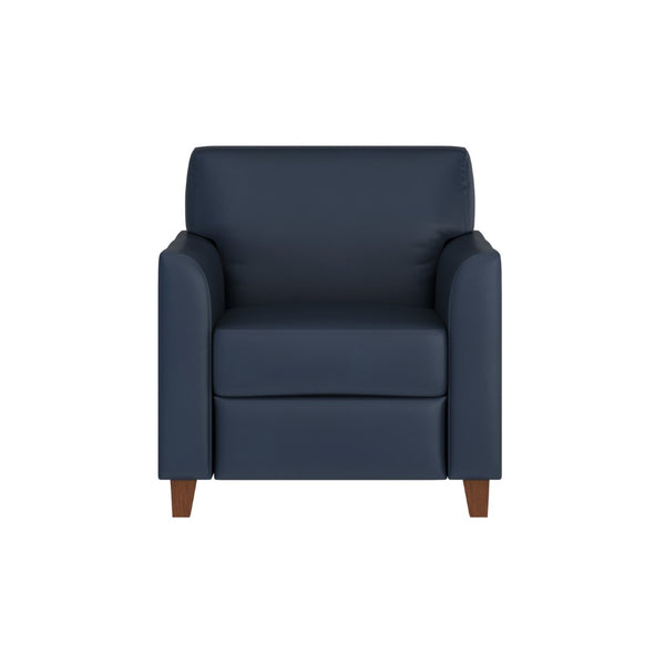English Elm HERCULES Diplomat Series Navy LeatherSoft Chair - Stylish Comfort for Modern Offices & Lounges BT-827-1-NVY-GG