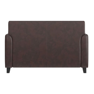 English Elm HERCULES Diplomat Series LeatherSoft Loveseat – Stylish Comfort for Modern Offices and Homes Brown BT-827-2-BN-GG