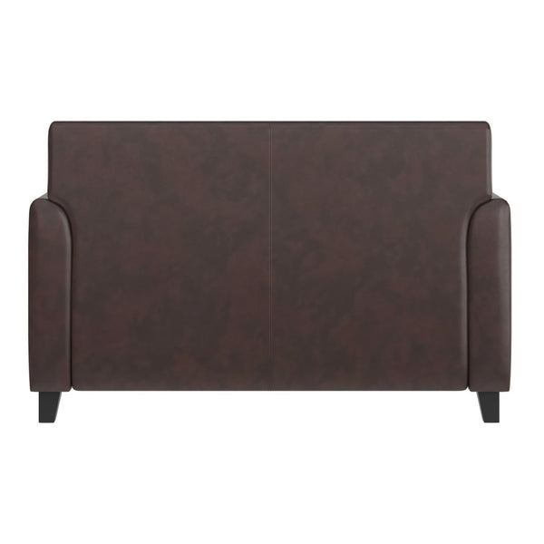 English Elm HERCULES Diplomat Series LeatherSoft Loveseat – Stylish Comfort for Modern Offices and Homes Brown BT-827-2-BN-GG