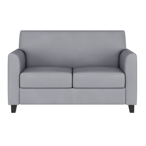 English Elm HERCULES Diplomat Series LeatherSoft Loveseat – Stylish Comfort for Modern Offices and Homes Gray BT-827-2-GY-GG