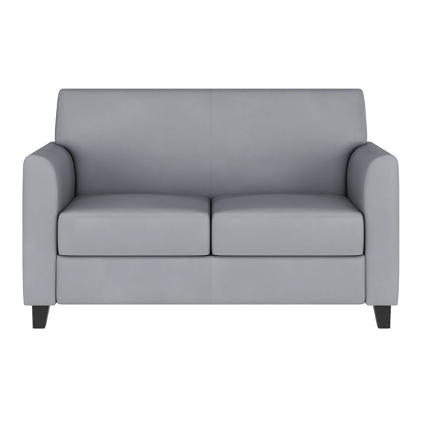 English Elm HERCULES Diplomat Series LeatherSoft Loveseat – Stylish Comfort for Modern Offices and Homes Gray BT-827-2-GY-GG