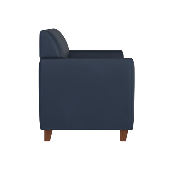 English Elm HERCULES Diplomat Series Navy LeatherSoft Loveseat - Modern Comfort for Offices & Lobbies, 52"W BT-827-2-NVY-GG