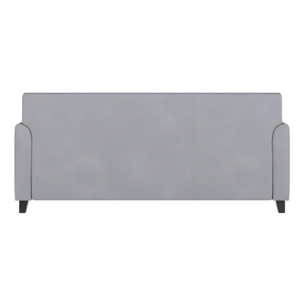 English Elm HERCULES Diplomat Series Modern LeatherSoft Sofa for Stylish Reception Areas and Executive Offices Gray BT-827-3-GY-GG