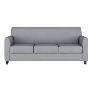 English Elm HERCULES Diplomat Series Modern LeatherSoft Sofa for Stylish Reception Areas and Executive Offices Gray BT-827-3-GY-GG
