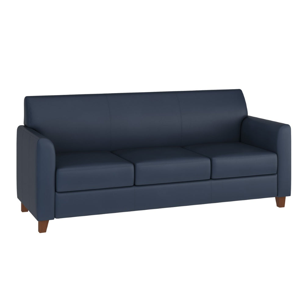 English Elm HERCULES Diplomat Navy LeatherSoft Sofa - Stylish Comfort for Offices & Modern Home Spaces BT-827-3-NVY-GG