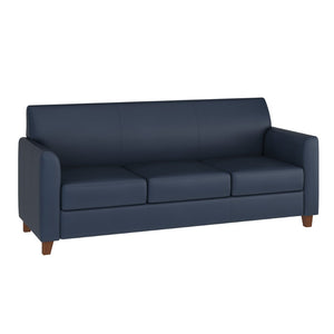English Elm HERCULES Diplomat Navy LeatherSoft Sofa - Stylish Comfort for Offices & Modern Home Spaces BT-827-3-NVY-GG