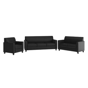 English Elm HERCULES Diplomat Series Reception Set – Contemporary LeatherSoft Seating for Modern Offices & Lobbies Black BT-827-SET-BK-GG