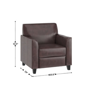 English Elm HERCULES Diplomat Series Reception Set – Contemporary LeatherSoft Seating for Modern Offices & Lobbies Brown BT-827-SET-BN-GG