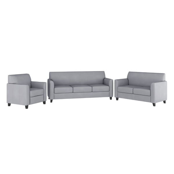 English Elm HERCULES Diplomat Series Reception Set – Contemporary LeatherSoft Seating for Modern Offices & Lobbies Gray BT-827-SET-GY-GG