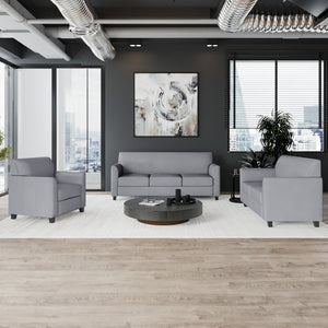 English Elm HERCULES Diplomat Series Reception Set – Contemporary LeatherSoft Seating for Modern Offices & Lobbies Gray BT-827-SET-GY-GG